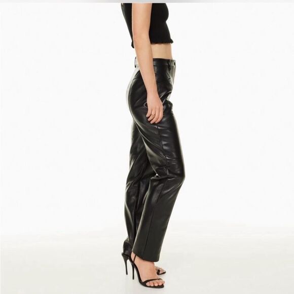 Aritzia Wilfred vegan black leather pants size 2 - Picture 5 of 12